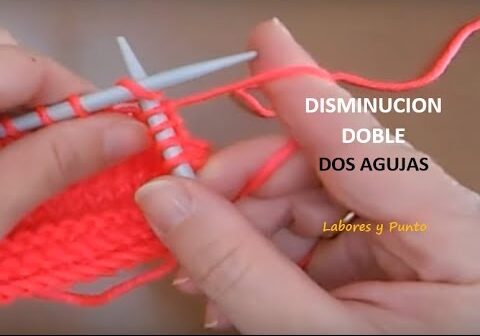 tejer una disminución doble a dos agujas