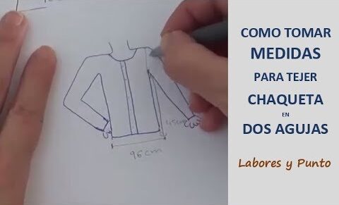 tomar medidas y calcular puntos para tejer una chaqueta o cárdigan