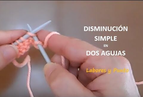 tejer disminución simple a dos agujas