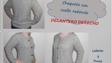 chaqueta con botones y ojales a dos agujas