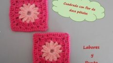 granny cuadrado flor 12 petalos a ganchillo o crochet