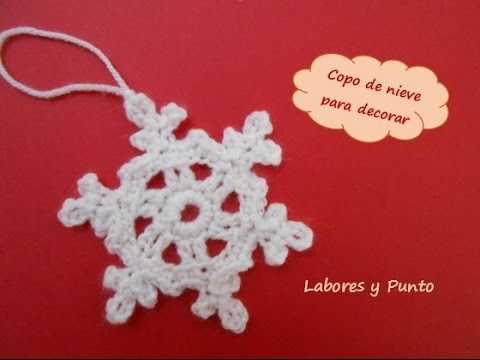 copo de nieve pequeño a ganchillo o crochet