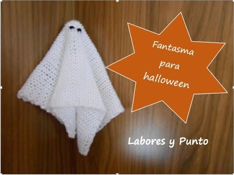 tejer un fantasma para halloween a dos agujas