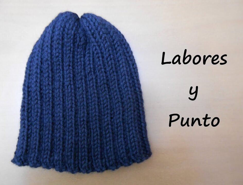 Gorro con punto elástico 2x2 a dos agujas- Muy - Labores y Punto