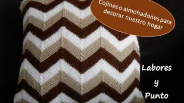 tejer un cojín con punto zig zag grande a dos agujas