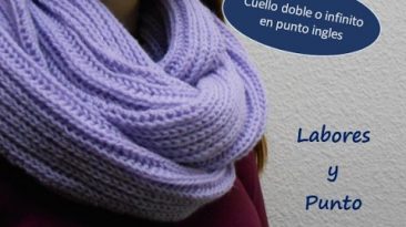 Cuello doble con punto inglés a dos agujas