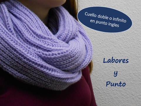 Cuello doble con punto inglés a dos agujas