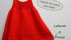 tejer un vestido de tirantes para bebé a dos agujas