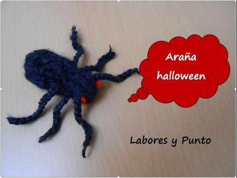 araña para Halloween a ganchillo o crochet