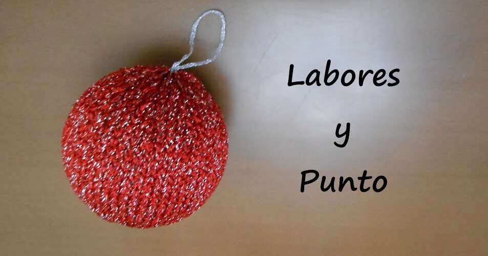 tejer bola de navidad de 25cm a dos agujas