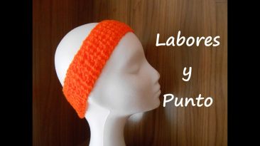 turbante para el pelo con punto fantasía 1 a dos agujas