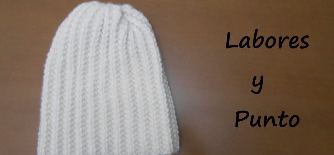 gorro básico falso punto ingles a dos agujas