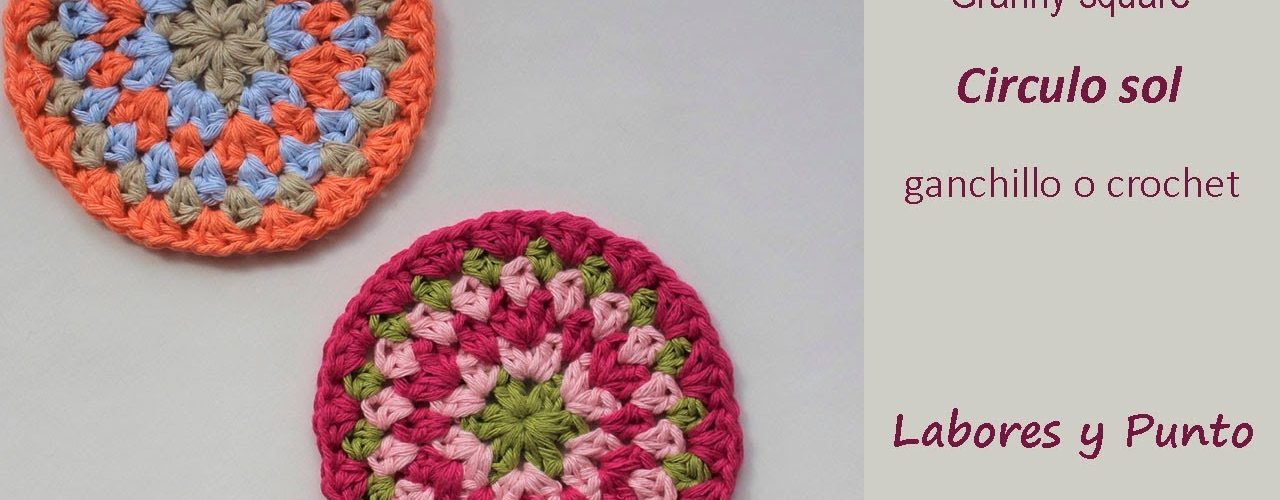 granny redondo sol a ganchillo o crochet