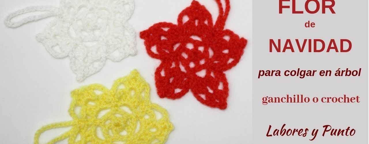 flor de navidad 5 puntas a ganchillo o crochet