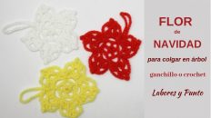 flor de navidad 5 puntas a ganchillo o crochet