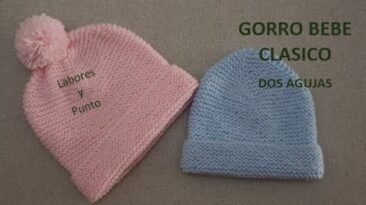 tejer gorro para bebe a punto bobo y dos agujas