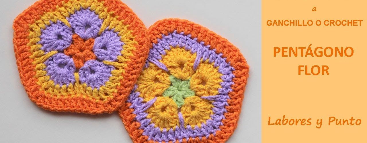 pentágono flor ganchillo o crochet