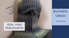 bufanda unisex con falso punto inglés a dos agujas