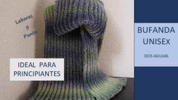bufanda unisex con falso punto inglés a dos agujas