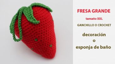 fresa grande esponja a ganchillo o crochet