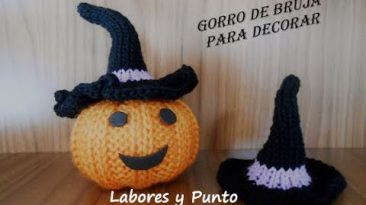 gorro pequeño de bruja a dos agujas