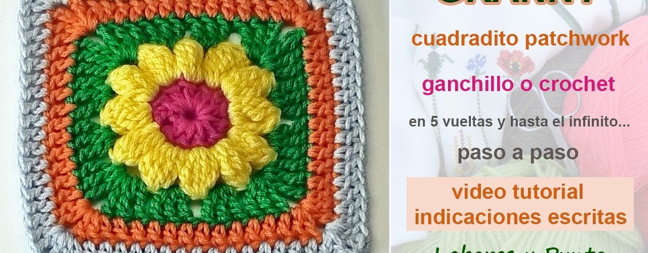 granny flor en 5 vueltas a ganchillo o crochet