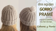 gorro pramé a dos agujas